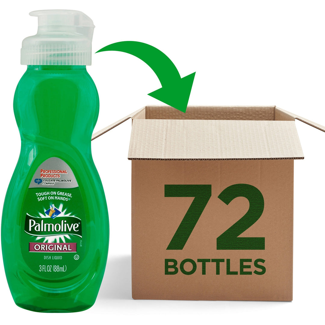 Image of Palmolive 201417 Original Dish Liquid, 3 fl oz (0.1 quart), Original Scent, Phosphate-free, pH Balanced, Green, 72 / Carton