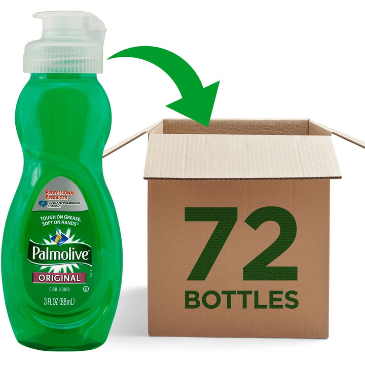 Image of Palmolive 201417 Original Dish Liquid, 3 fl oz (0.1 quart), Original Scent, Phosphate-free, pH Balanced, Green, 72 / Carton