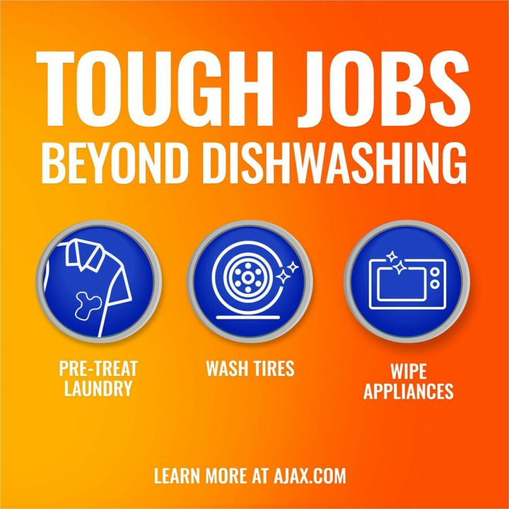 Image of AJAX 149860 Triple Action Dish Soap, 52 fl oz (1.6 quart), Orange Scent, Pleasant Scent, Phosphate-free, Kosher-free, Orange, 1 Each