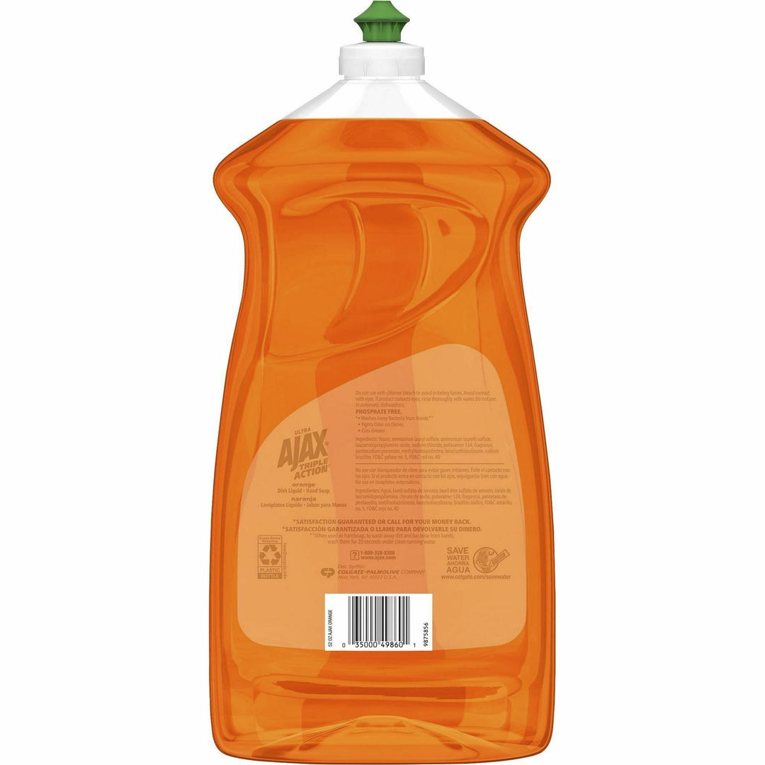 Image of AJAX 149860 Triple Action Dish Soap, 52 fl oz (1.6 quart), Orange Scent, Pleasant Scent, Phosphate-free, Kosher-free, Orange, 1 Each