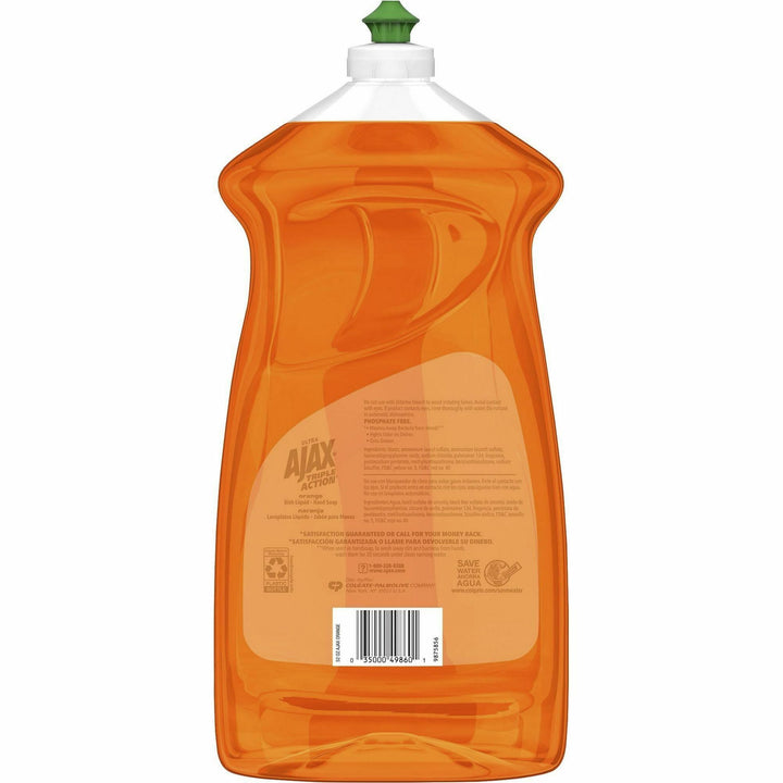 Image of AJAX 149860 Triple Action Dish Soap, 52 fl oz (1.6 quart), Orange Scent, Pleasant Scent, Phosphate-free, Kosher-free, Orange, 1 Each