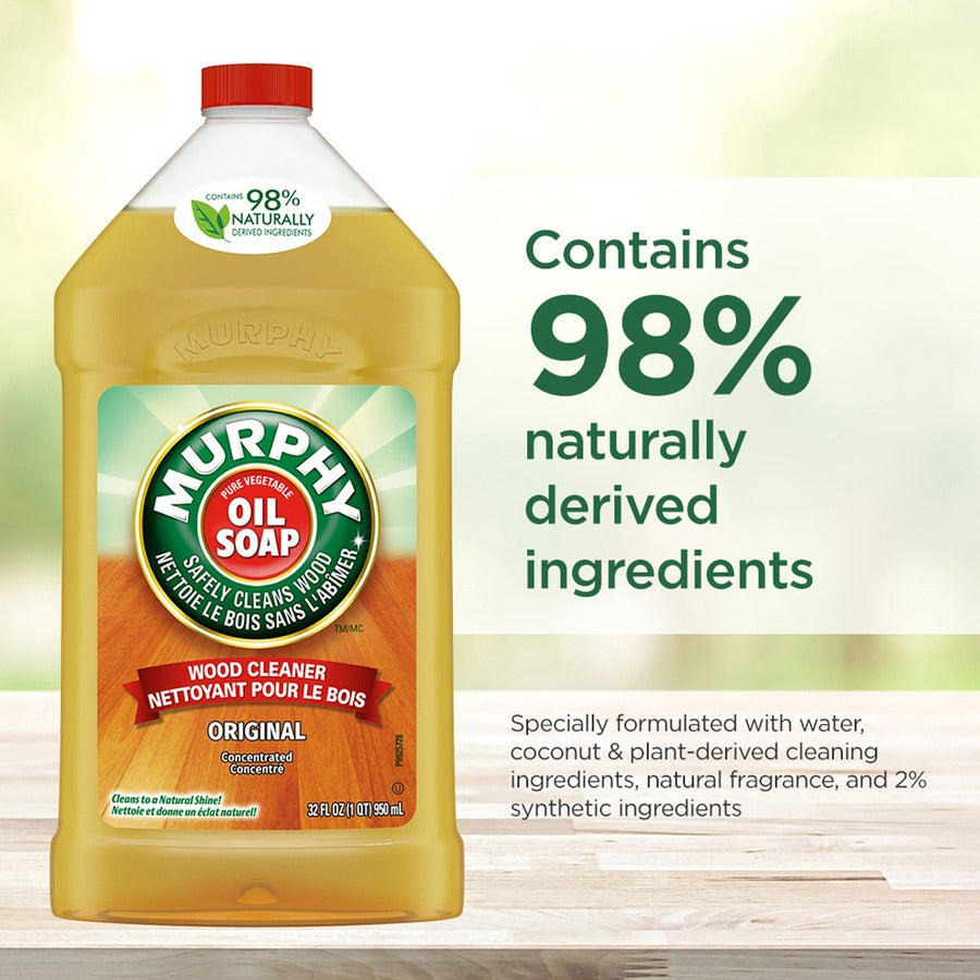 Image of Murphy® 101163 Oil Soap Wood Cleaner, Ready-To-Use, 32 fl oz (1 quart), Phosphate-free, Ammonia-free, Bleach-free, Gold Bottle, 1 Each