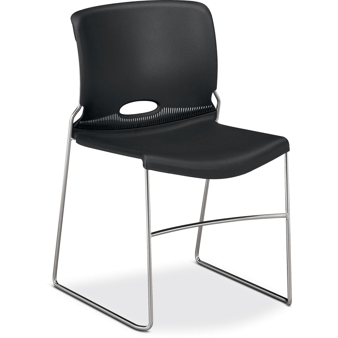 Image of HON® Stack Chairs, 19-1/8"x21-5/8"x30-5/8", 4/CT, Onyx
