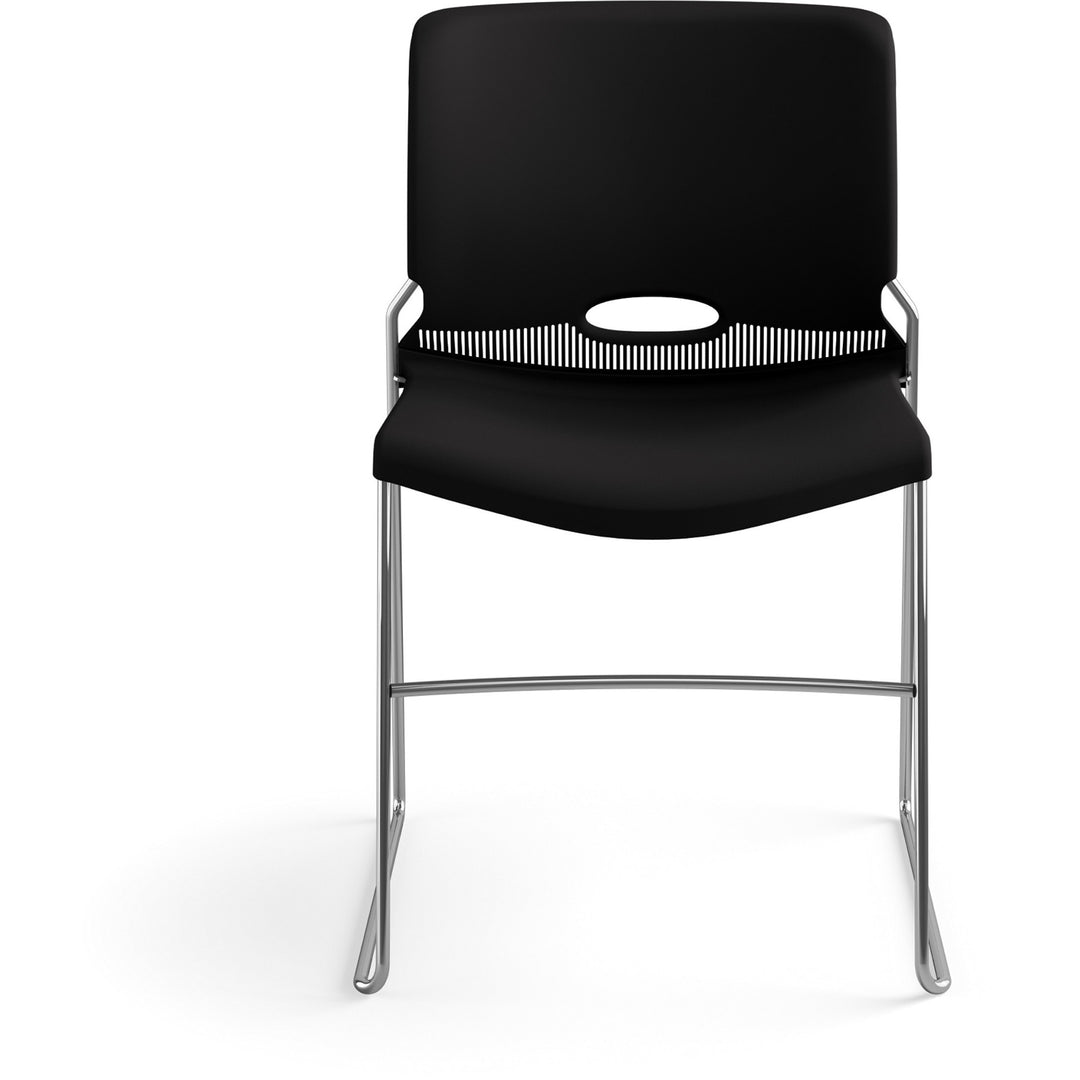 Image of HON® Stack Chairs, 19-1/8"x21-5/8"x30-5/8", 4/CT, Onyx
