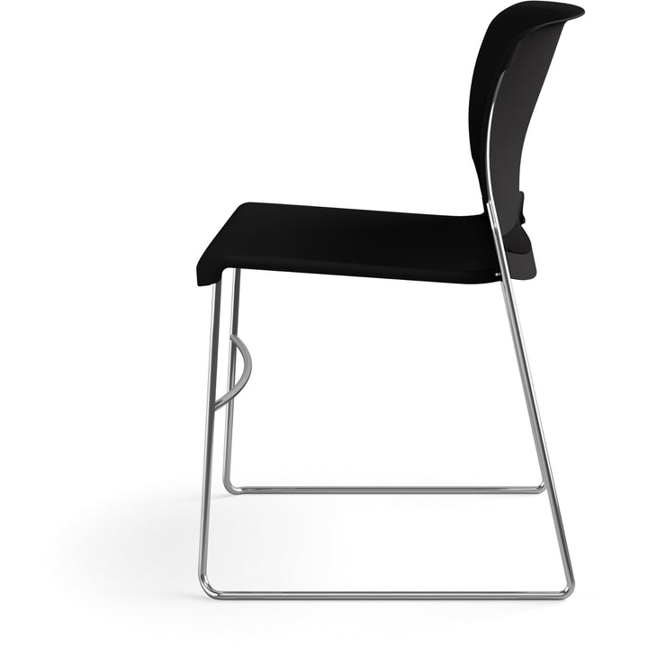 Image of HON® Stack Chairs, 19-1/8"x21-5/8"x30-5/8", 4/CT, Onyx