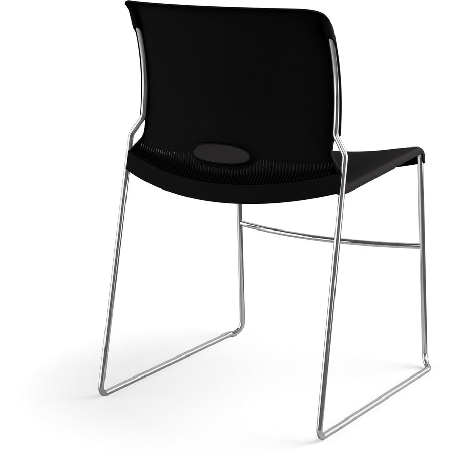 Image of HON® Stack Chairs, 19-1/8"x21-5/8"x30-5/8", 4/CT, Onyx