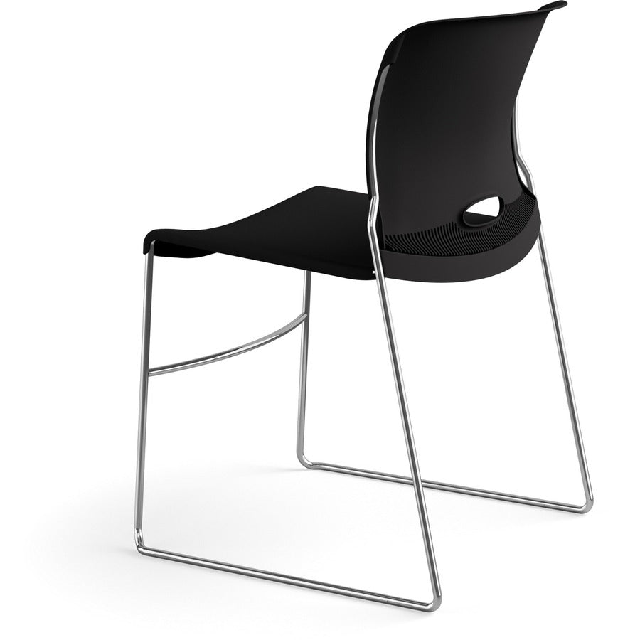 Image of HON® Stack Chairs, 19-1/8"x21-5/8"x30-5/8", 4/CT, Onyx
