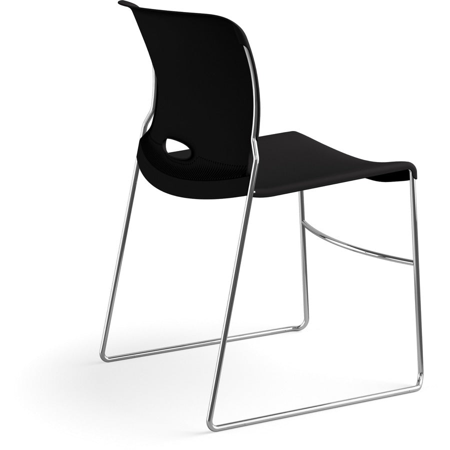 Image of HON® Stack Chairs, 19-1/8"x21-5/8"x30-5/8", 4/CT, Onyx
