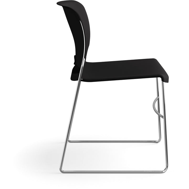 Image of HON® Stack Chairs, 19-1/8"x21-5/8"x30-5/8", 4/CT, Onyx