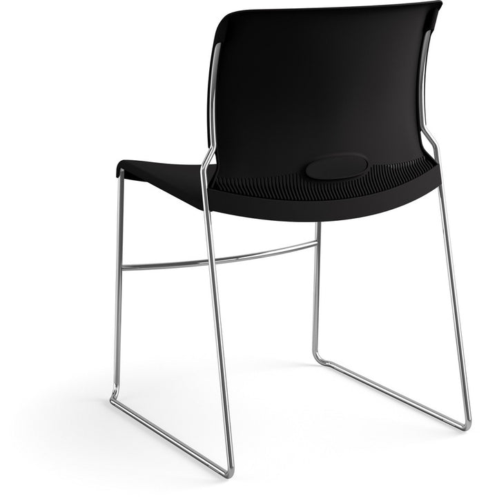 Image of HON® Stack Chairs, 19-1/8"x21-5/8"x30-5/8", 4/CT, Onyx