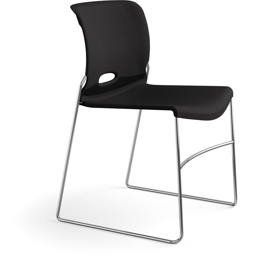 Image of HON® Stack Chairs, 19-1/8"x21-5/8"x30-5/8", 4/CT, Onyx