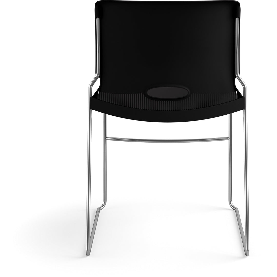 Image of HON® Stack Chairs, 19-1/8"x21-5/8"x30-5/8", 4/CT, Onyx