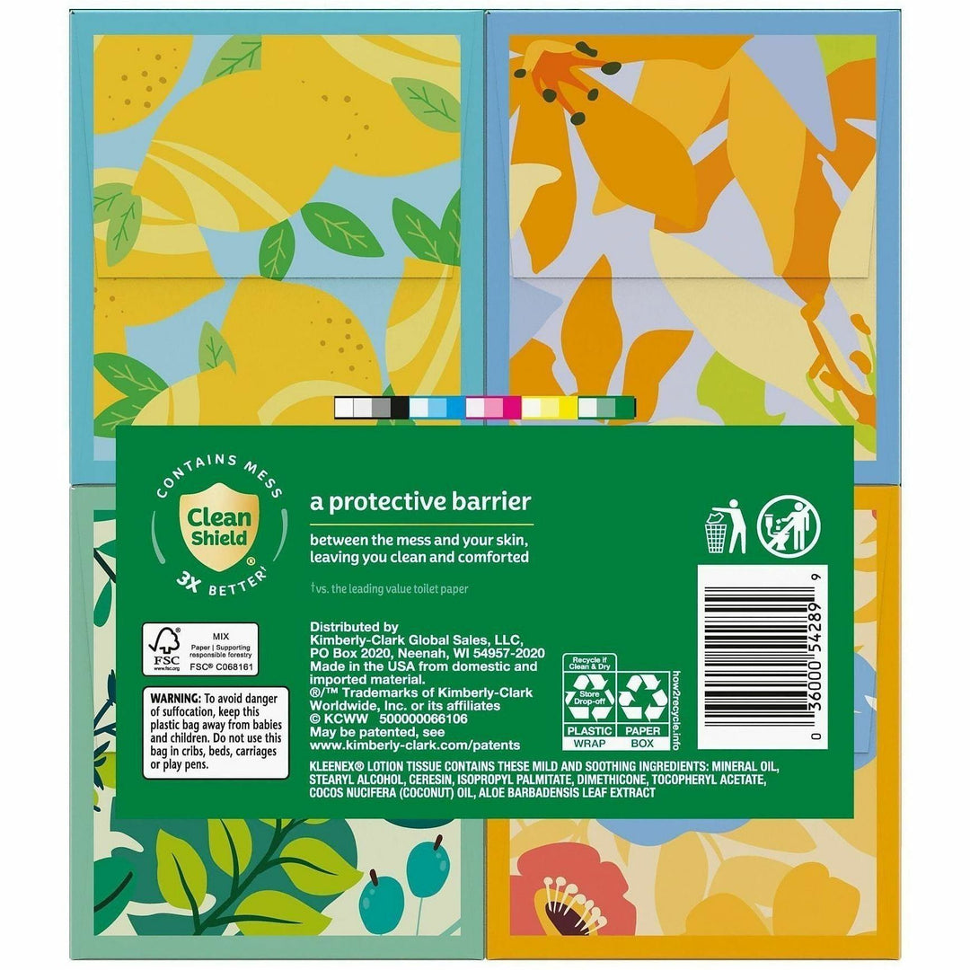 Image of Kimberly-Clark Professional Facial Tissue, Soothing Lotion, 3-ply, 60Sht/Box, 4/PK, WE