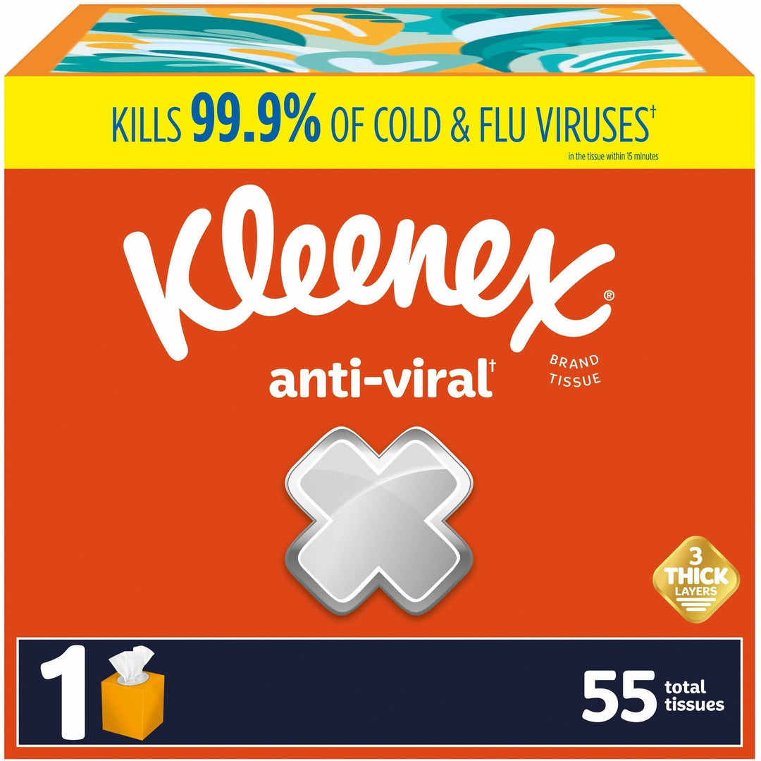 Image of Kimberly-Clark Professional Facial Tissues, Anti-Viral, 55 Tissues/Box, White