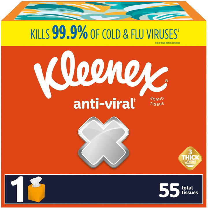 Image of Kimberly-Clark Professional Facial Tissues, Anti-Viral, 55 Tissues/Box, White