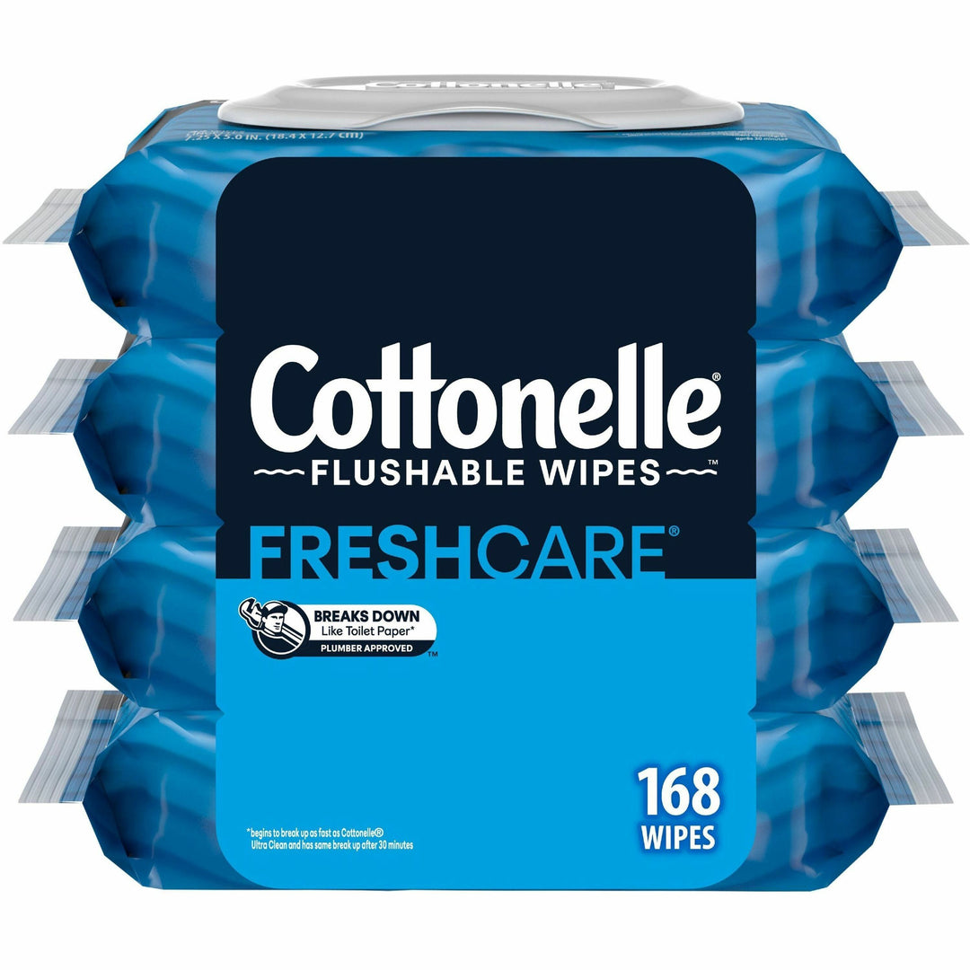 Image of Kimberly-Clark Professional Cleansing Wipes,Flushable,7-1/4"x5",42 Shts/Pack,4/PK,WE