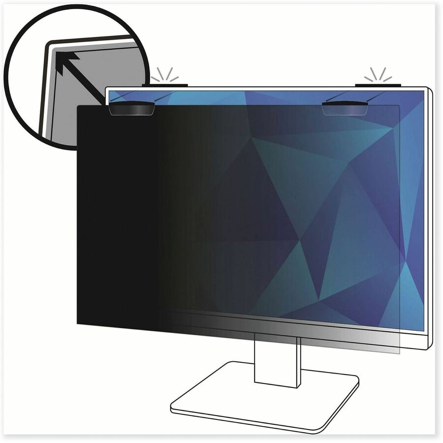 Image of COMPLY PF230W9EM Magnetic Attach Privacy Filter, For 23" Widescreen LCD Monitor, 16:9, Scratch Resistant, Fingerprint Resistant, Anti-glare, 1
