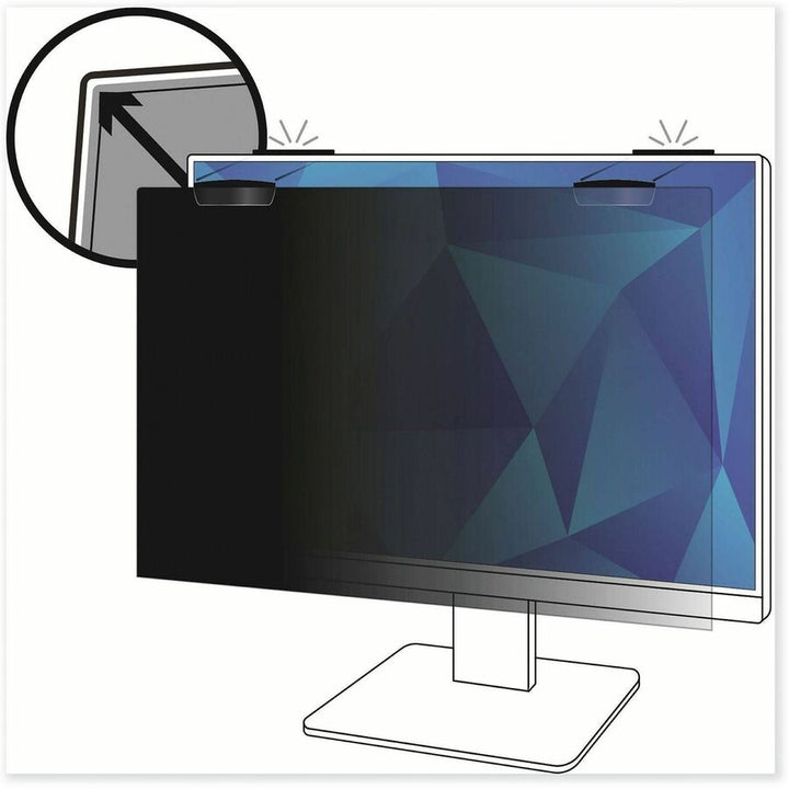 Image of COMPLY PF230W9EM Magnetic Attach Privacy Filter, For 23" Widescreen LCD Monitor, 16:9, Scratch Resistant, Fingerprint Resistant, Anti-glare, 1