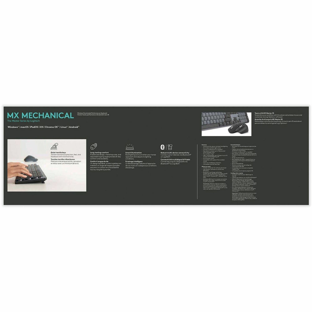 Image of Logitech® MX Mechanical Wireless Illuminated Performance Keyboard, Graphite