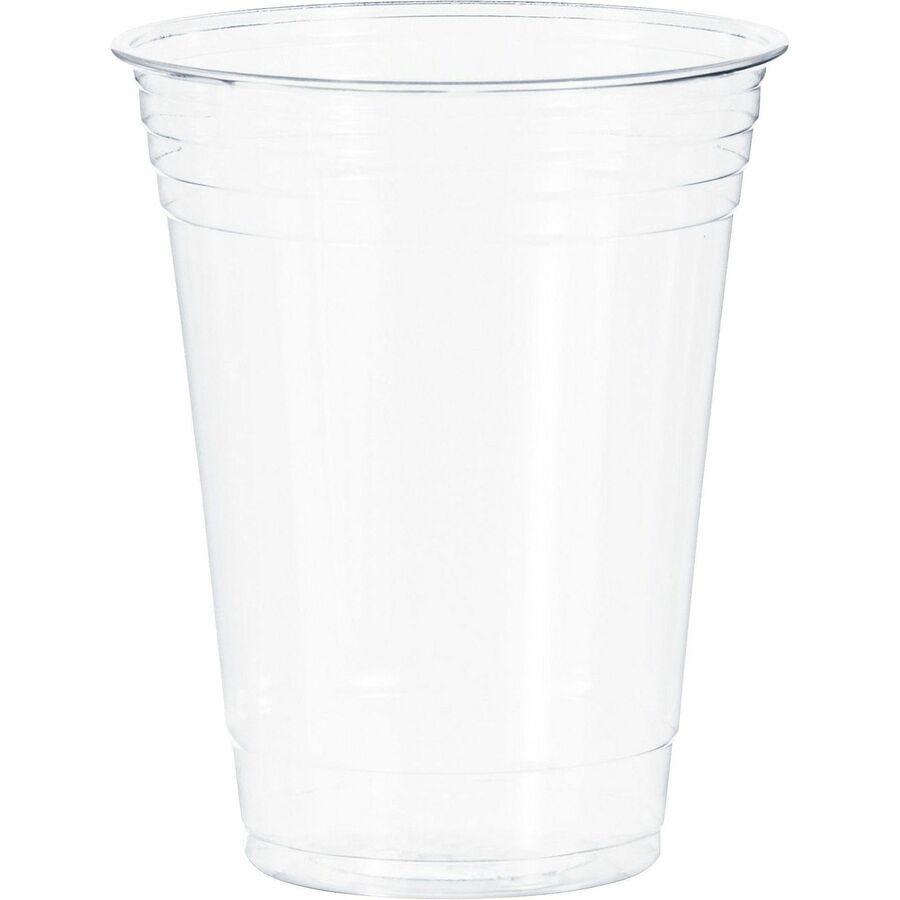 Image of Solo TP16DCT Ultra Clear 16 oz Practical-Fill Cold Cups, 16 fl oz, Clear, Polyethylene Terephthalate (PET), Cold Drink, 50/Pack, 20 / Carton