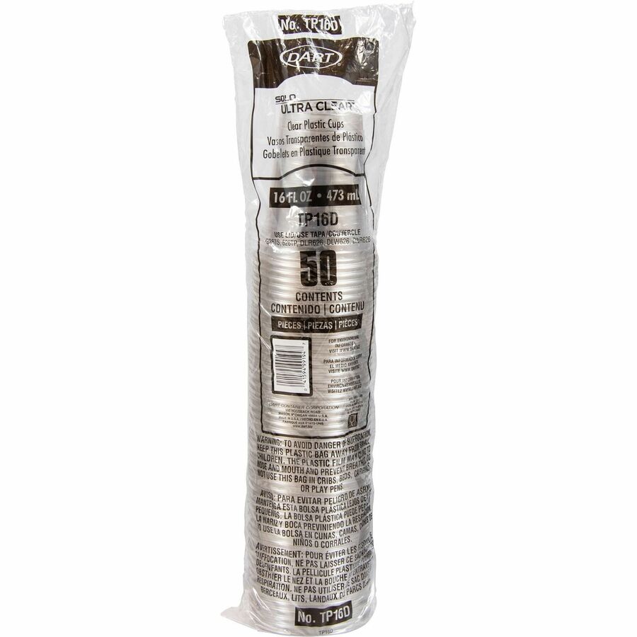 Image of Solo TP16D Ultra Clear 16 oz Practical-Fill Cold Cups