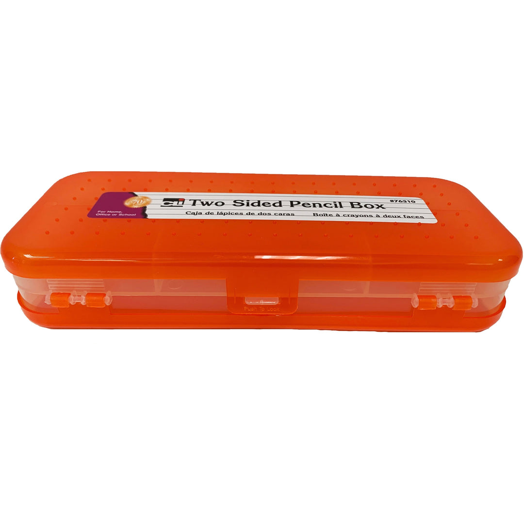 Image of Charles Leonard® Pencil Boxes,2-Sided,w/5Slots,8"1/2"x3-1/2"x1-1/2",24/DS,AST