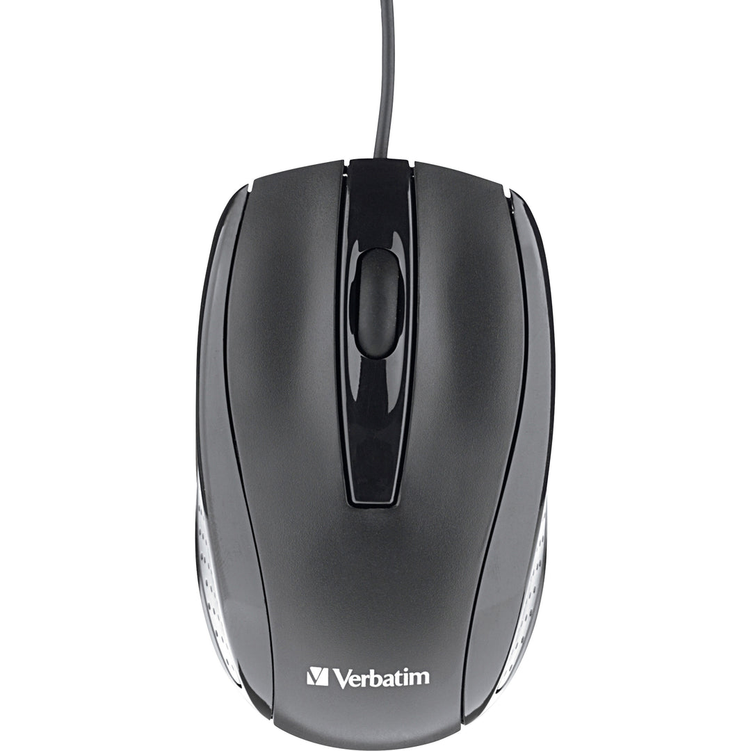 Image of Verbatim® Optical Mouse, Corded, PC/Mac/Linux,Chrome, BK
