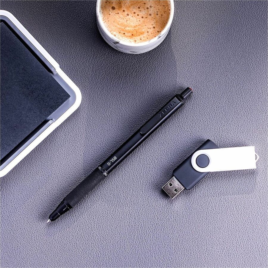 Image of Zebra® Pen,Gel,Retractable,G-750,2 Ink Refills,0.7mm,BK