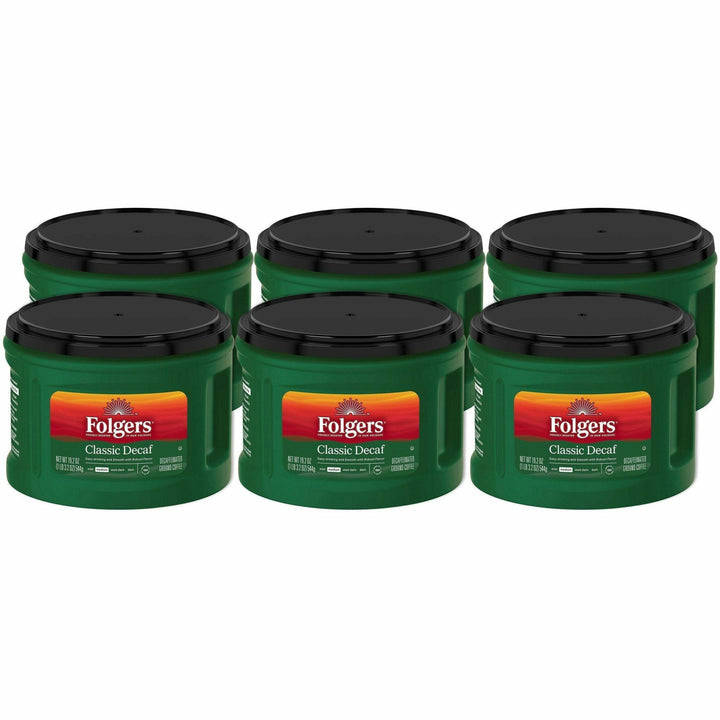 Image of Folgers® Coffee,Decaf,Classic,Medium Roast,19.2oz Canister,6/CT,BN