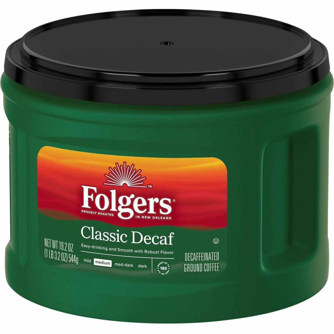 Image of Folgers® Coffee,Decaf,Classic,Medium Roast,19.2oz Canister,6/CT,BN