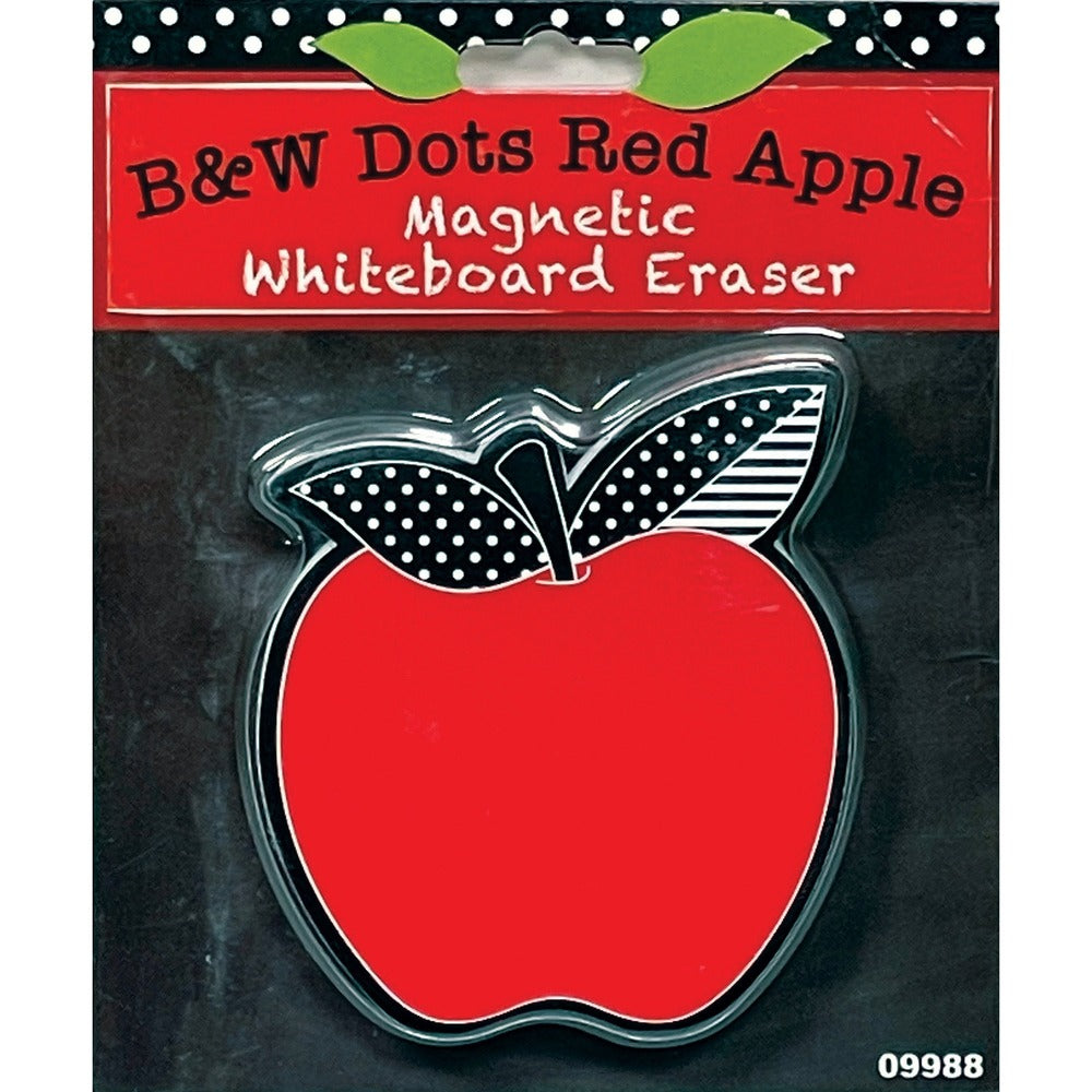 Image of Ashley Productions, Inc. Eraser,f/Whiteboard,Magnetic,Red Apple w/Leaves,3-3/4",MI