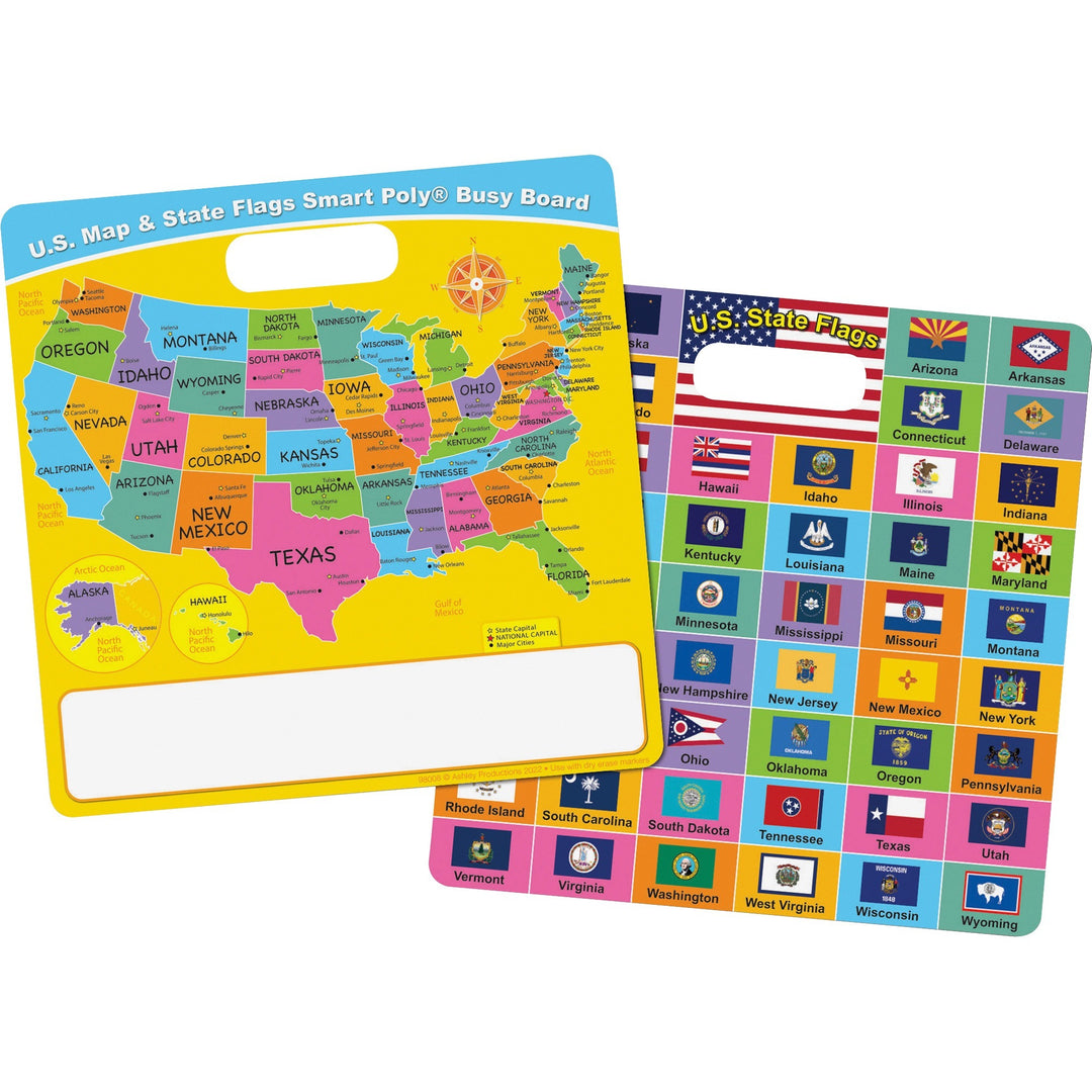 Image of Ashley Productions, Inc. Dry-erase Board,US Map/State Flags,10-3/4"x10-3/4",MI