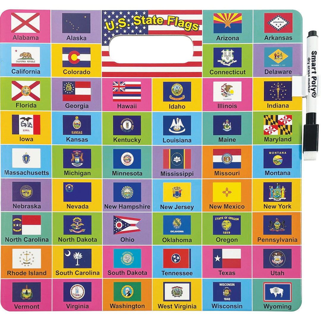 Image of Ashley Productions, Inc. Dry-erase Board,US Map/State Flags,10-3/4"x10-3/4",MI