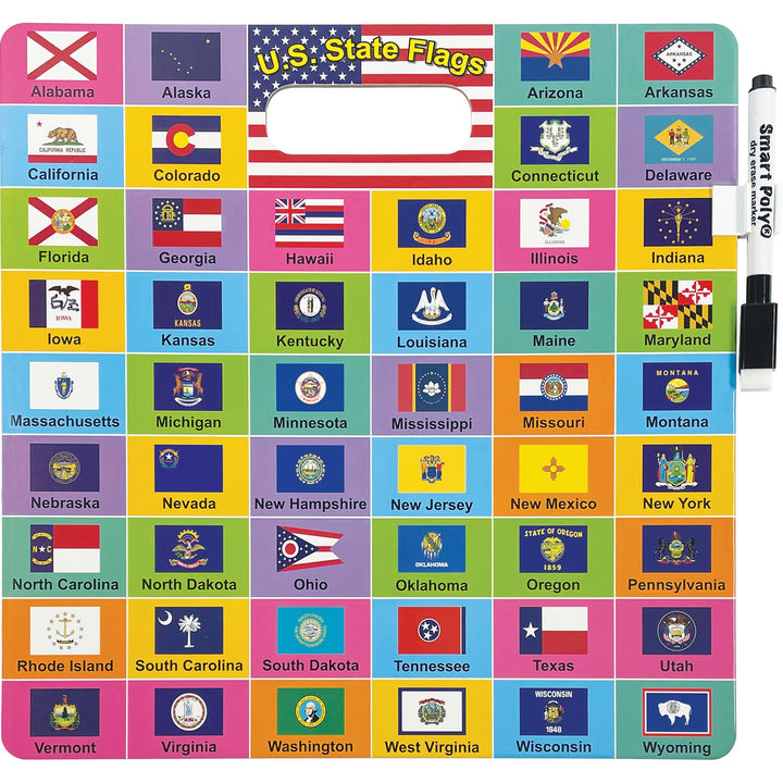 Image of Ashley Productions, Inc. Dry-erase Board,US Map/State Flags,10-3/4"x10-3/4",MI