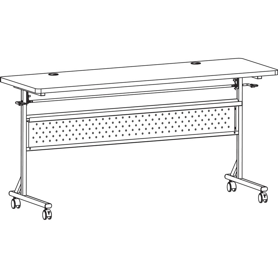 Image of Lorell Table,Flip/Nesting,w/Modesty Panel,60"x24"x29-1/2",Mahogany