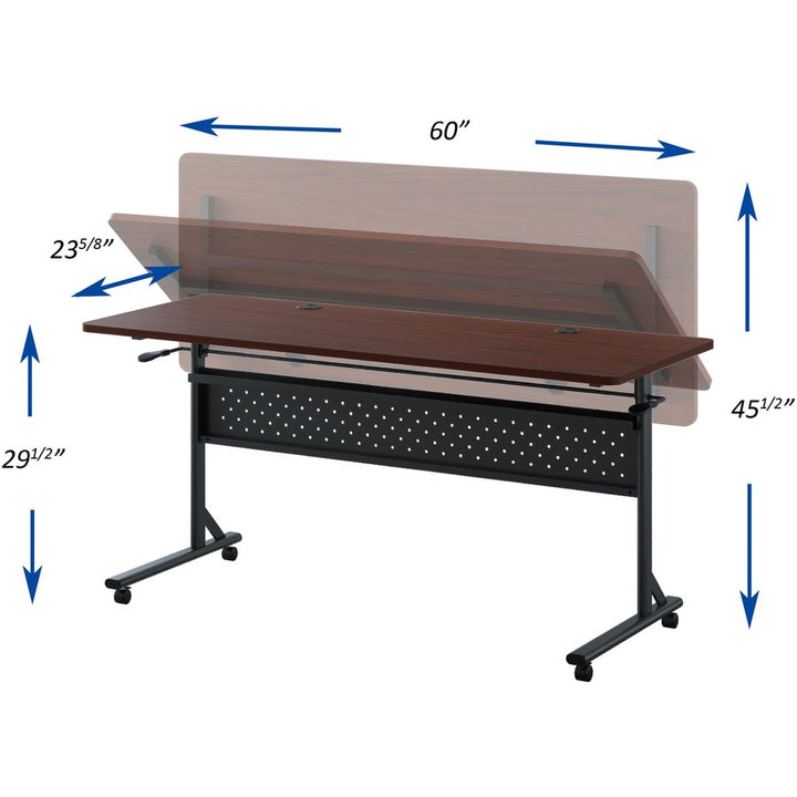 Image of Lorell Table,Flip/Nesting,w/Modesty Panel,60"x24"x29-1/2",Mahogany