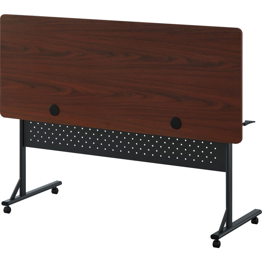 Image of Lorell Table,Flip/Nesting,w/Modesty Panel,60"x24"x29-1/2",Mahogany