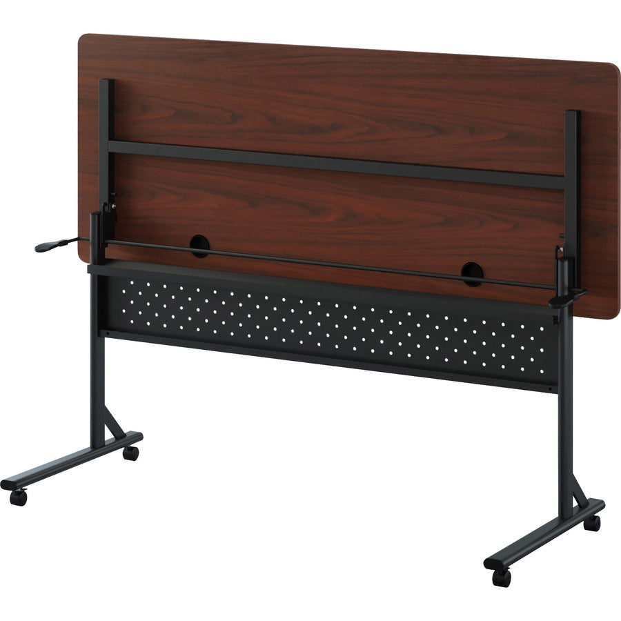 Image of Lorell Table,Flip/Nesting,w/Modesty Panel,60"x24"x29-1/2",Mahogany