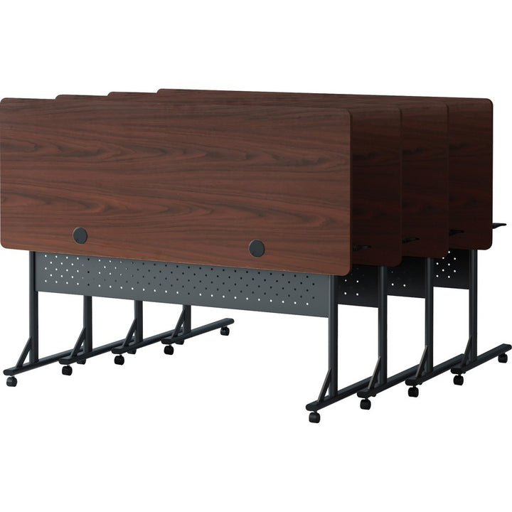 Image of Lorell Table,Flip/Nesting,w/Modesty Panel,60"x24"x29-1/2",Mahogany