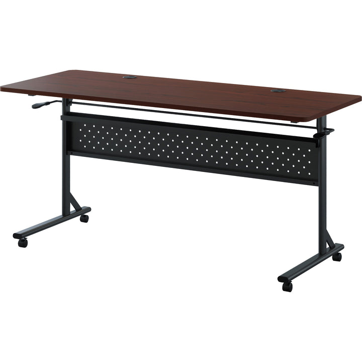 Image of Lorell Table,Flip/Nesting,w/Modesty Panel,60"x24"x29-1/2",Mahogany