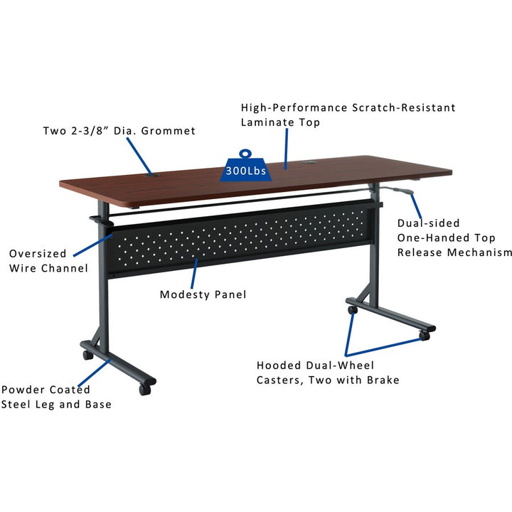 Image of Lorell 60760 Shift 2.0 Flip and Nesting Mobile Table