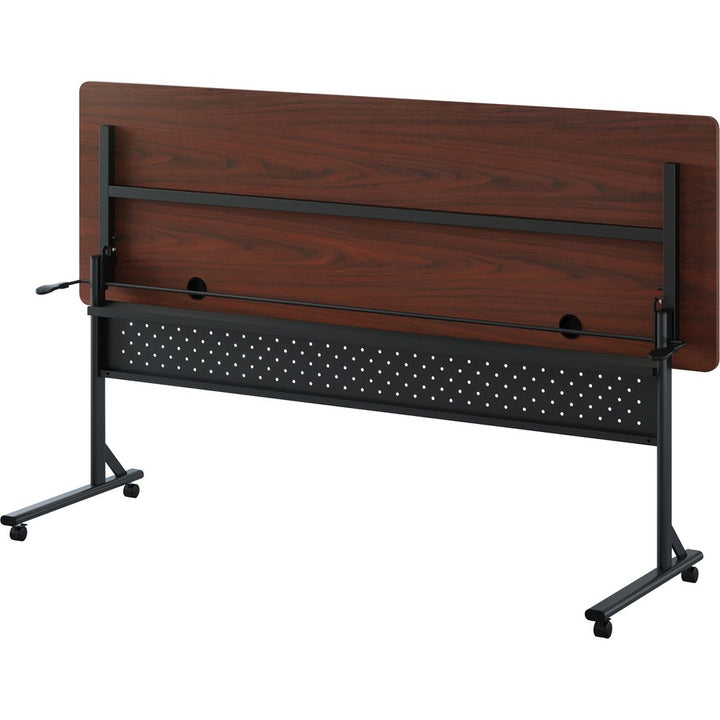 Image of Lorell Table,Flip/Nesting,w/Modesty Panel,72"x24"x29-1/2",Mahogany