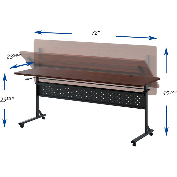 Image of Lorell Table,Flip/Nesting,w/Modesty Panel,72"x24"x29-1/2",Mahogany