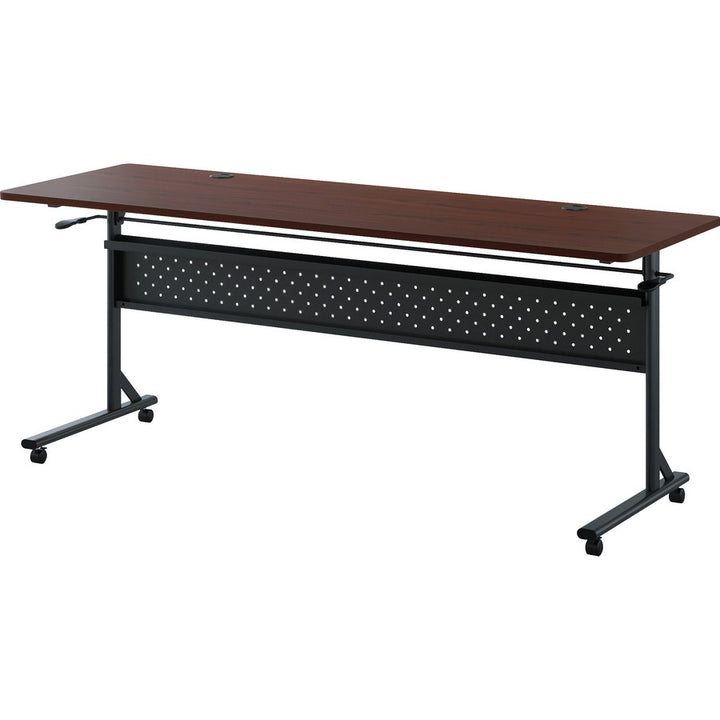 Image of Lorell Table,Flip/Nesting,w/Modesty Panel,72"x24"x29-1/2",Mahogany