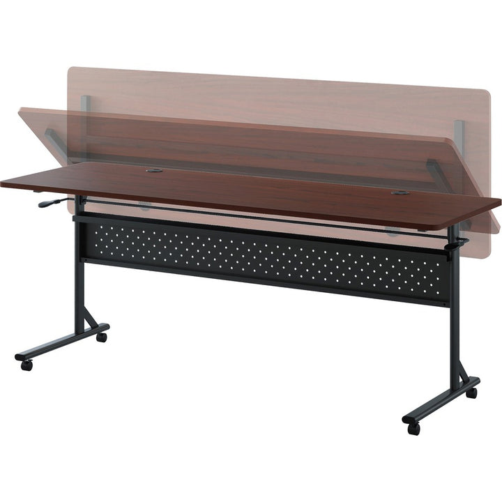 Image of Lorell Table,Flip/Nesting,w/Modesty Panel,72"x24"x29-1/2",Mahogany