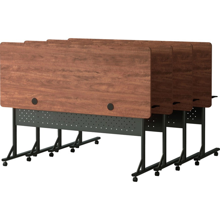 Image of Lorell Table,Flip/Nesting,w/Modesty Panel,60"x24"x29-1/2",Cherry