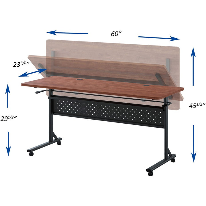 Image of Lorell Table,Flip/Nesting,w/Modesty Panel,60"x24"x29-1/2",Cherry