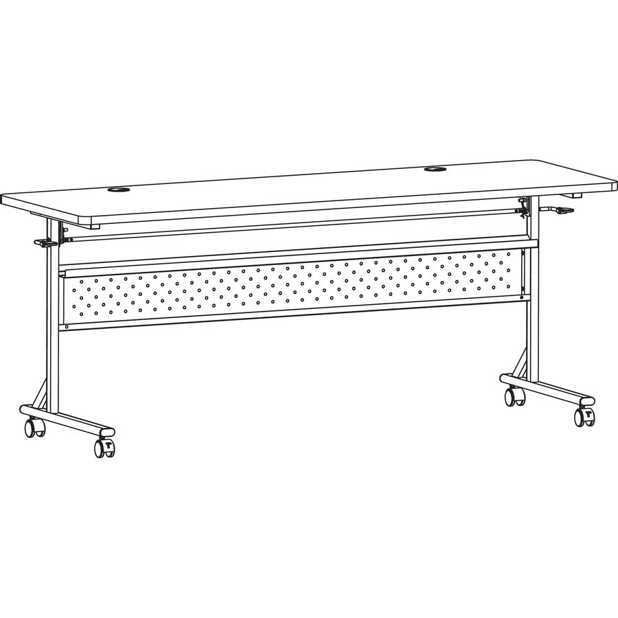 Image of Lorell Table,Flip/Nesting,w/Modesty Panel,72"x24"x29-1/2",Cherry