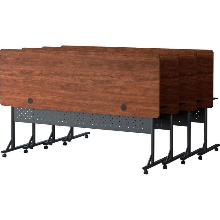 Image of Lorell Table,Flip/Nesting,w/Modesty Panel,72"x24"x29-1/2",Cherry
