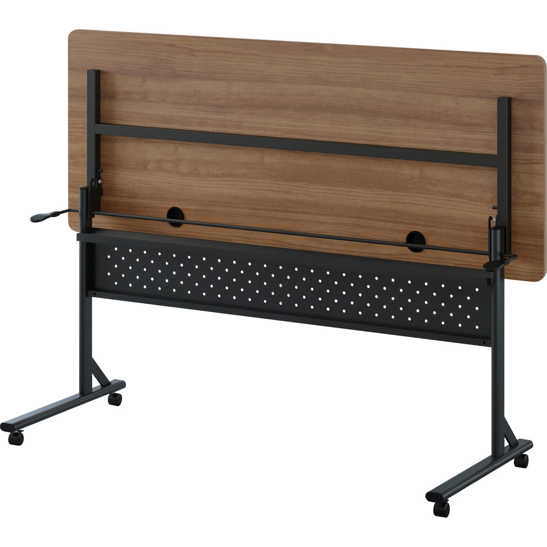 Image of Lorell Table,Flip/Nesting,w/Modesty Panel,60"x24"x29-1/2",Walnut